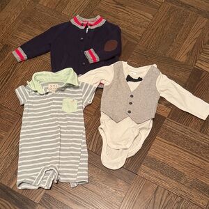 Charming Kids Bodysuit Set - Navy, Gray, Cream